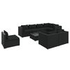 vidaXL Set mobilier de grădină cu perne, 9 piese, negru, poliratan