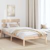 vidaXL Cadru de pat cu headboard Maro 80 x 200 cm Lemn masiv de pin