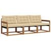 vidaXL Set de canapele de exterior 3 buc. Natural și Bej