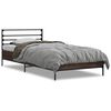 vidaXL Cadru de pat, stejar maro, 90x190 cm, lemn prelucrat și metal