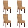 vidaXL Scaune de bucătărie, 4 buc., maro, ratan natural