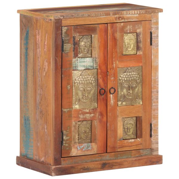 vidaXL Servantă cu plăci Buddha, 60 x 35 x 75 cm, lemn masiv reciclat