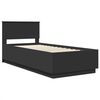 vidaXL Cadru de pat cu headboard Negru 90 x 200 cm Lemn compozit