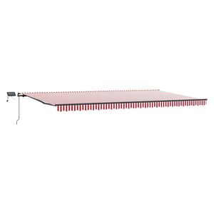 vidaXL Copertină retractabilă Roșu și Alb 600 &times; 300 cm