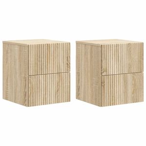 vidaXL Dulap de noapte suspendat 2 pcs Stejar Sonoma 33 x 34,5 x 40 cm