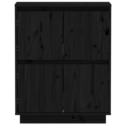 vidaXL Servantă, negru, 60x34x75 cm, lemn masiv de pin