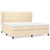 vidaXL Pat box spring cu saltea, crem, 200x200 cm, textil