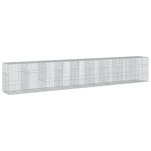 vidaXL Coș gabion cu capac, 900x100x150 cm, fier galvanizat
