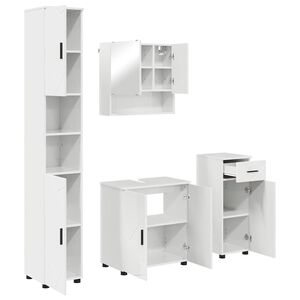 vidaXL Set de mobilier pentru baie 4 buc. Alb lucios 61 x 35 x 64 cm