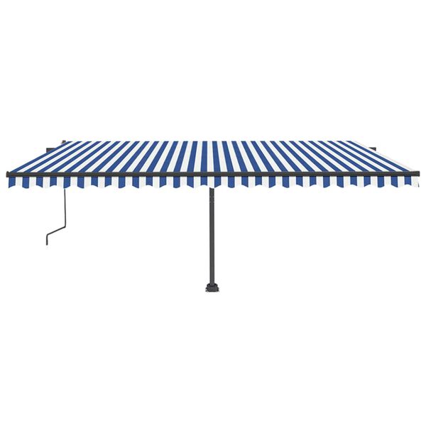 vidaXL Copertină autonomă retractabilă automat albastru&alb 500x350 cm