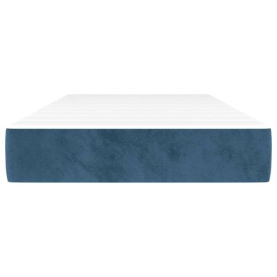 vidaXL Saltea de pat cu arcuri, albastru închis, 80x200x20 cm, catifea