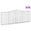 vidaXL Coșuri gabion arcuite 20 buc, 400x50x140/160cm, fier galvanizat