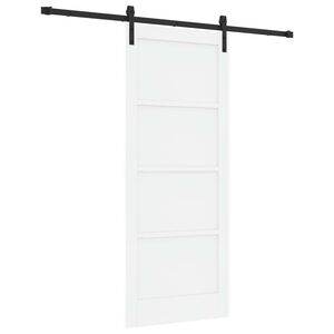 vidaXL Ușă glisantă 83 x 202 cm Lemn masiv de pin Alb și negru