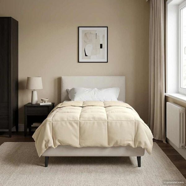 vidaXL Duvet de iarnă Patos Crem 140 x 220 cm Microfibră