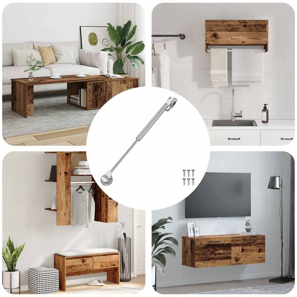 vidaXL Arc Gaz Hidraulic 12 pcs Argintiu 280 x 17 x 16 mm PP și Fier