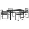 vidaXL Set de masă pentru grădină 5 pcs Negru poliratan