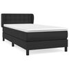 vidaXL Pat box spring cu saltea, negru, 90x200 cm, piele ecologică