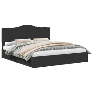 vidaXL Pat cu storage cu sertar Negru 200 x 200 cm Lemn prelucrat