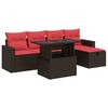 vidaXL Set mobilier grădină perne 6 piese maro poliratan/lemn acacia
