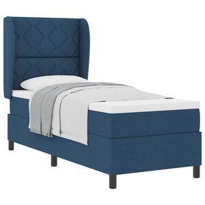 vidaXL Pat cu arcuri cu headboard albastru 80 x 200 cm țesătură