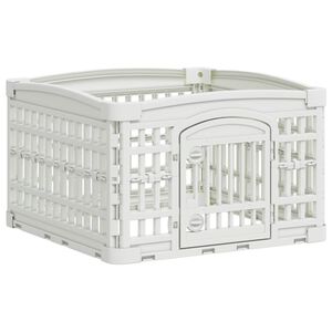 vidaXL Spațiu de joacă pentru c&acirc;ini cu 4 panouri Alb 63 x 63 x 40 cm