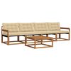 vidaXL Set de canapele de exterior cu pernă 5 pcs Natural și Bej