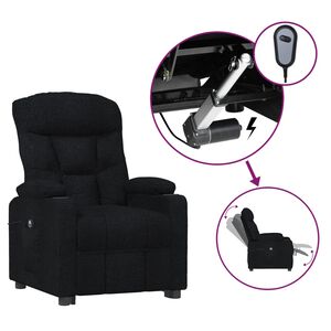 vidaXL Fotoliu rabatabil electric, negru, material textil
