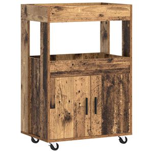 vidaXL Carucior de Bar Lemn de stejar 60 x 39.5 x 89 cm Lemn prelucrat