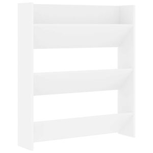 vidaXL Pantofar de perete, alb, 80x18x90 cm, PAL