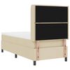vidaXL Pat cu arc LED cu saltea cu headboard Crem 90 x 190 cm țesătură