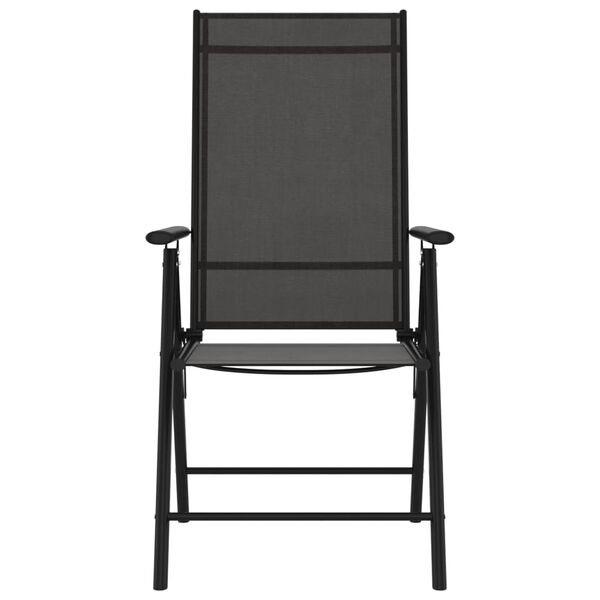 vidaXL Scaune de grădină pliante, 6 buc., negru, textilenă