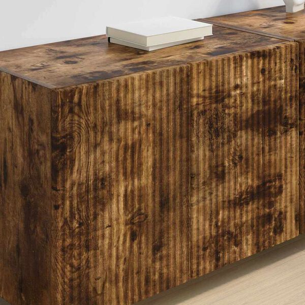 vidaXL Dulap TV de perete 2 pcs Stejar fumuriu 59,5 x 31 x 40 cm