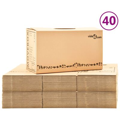 vidaXL Cutii pentru mutare din carton XXL 40 buc. 60 x 33 x 34 cm