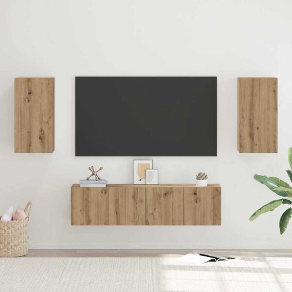 vidaXL Set comodă TV 4 pcs stejar artizanal 30.5 x 30 x 60 cm