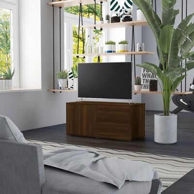 vidaXL Comodă TV, stejar maro, 80x34x36 cm, lemn prelucrat
