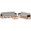 vidaXL Set de canapele de exterior 9 buc. Natural și gri deschis