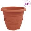 vidaXL Ghiveci rotund pentru flori 24 pcs Roșu cărămidă &Oslash; 26 x 21.5 cm