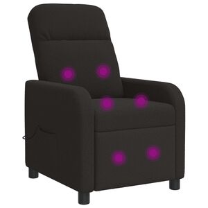 vidaXL Reclinabil cu masaj Negru Boucl&eacute;