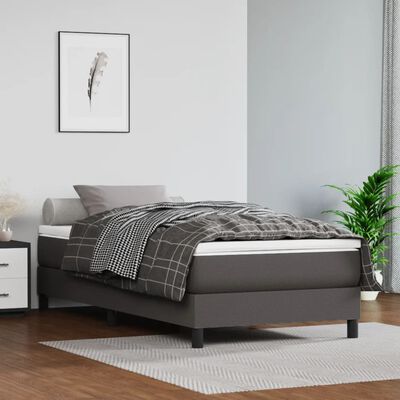vidaXL Cadru de pat, gri, 80x200 cm, piele ecologică