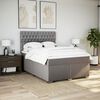 vidaXL Pat box spring cu saltea, gri taupe, 160x200 cm material textil