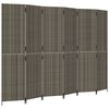 vidaXL Separator de cameră cu 6 panouri, gri, poliratan