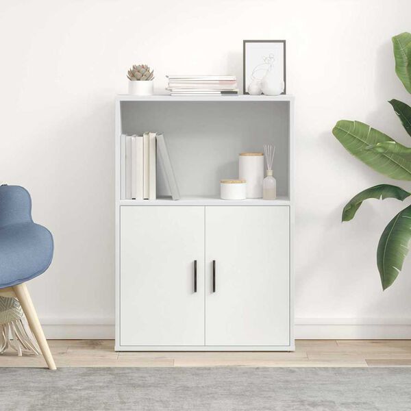 vidaXL Bibliotecă, alb, 60x24x85 cm, lemn prelucrat