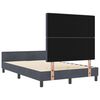 vidaXL Pat cu arcuri cu headboard Gri &icirc;nchis 120 x 200 cm Catifea