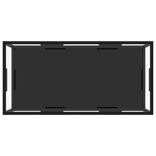 vidaXL Măsuță cafea transparent/negru 100x50x35 cm sticlă securizată