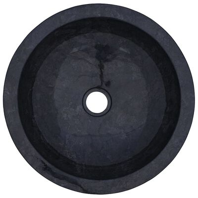 vidaXL Chiuvetă, negru, 40 x 12 cm, marmură