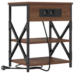 vidaXL Dulap de noapte Stejar &icirc;nchis 41 x 31 x 51 cm Lemn compozit