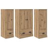 vidaXL Bufet 3 pcs Stejar Artizanal 132 x 35,5 x 103,5 cm