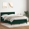 vidaXL Pat box spring cu saltea, verde &icirc;nchis, 160x220 cm, catifea