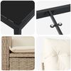 vidaXL Set de masă pentru grădină cu pernă 7 pcs Bej poliratan