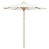 vidaXL Parasol de Grădină &Oslash; 240 x 260 cm Bambus Rotund Alb crem